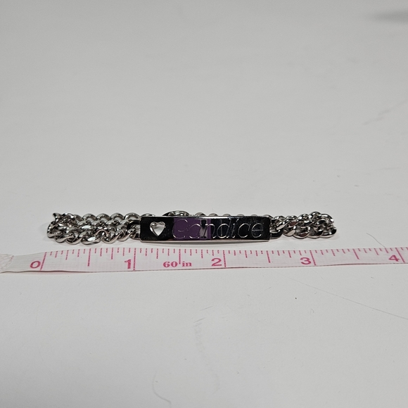 ID Bar Bracelet Speidel USA Brushed Silver Engraved "Candice" - Picture 4 of 4